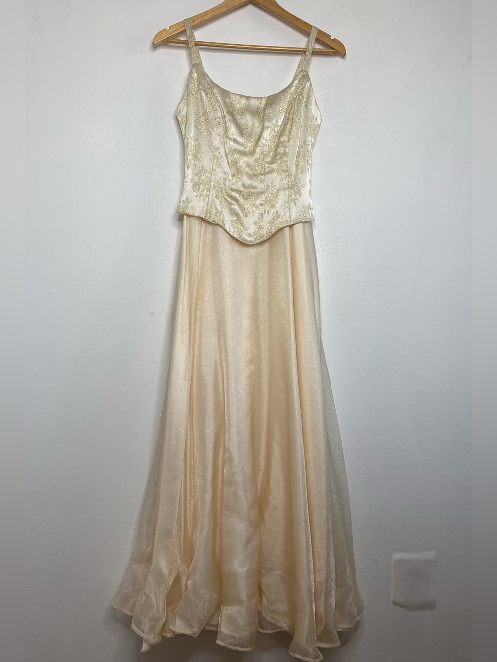Dave & Johnny Vintage Corset Chiffon formal Maxi Dress Size 0-2 Prom Wedding